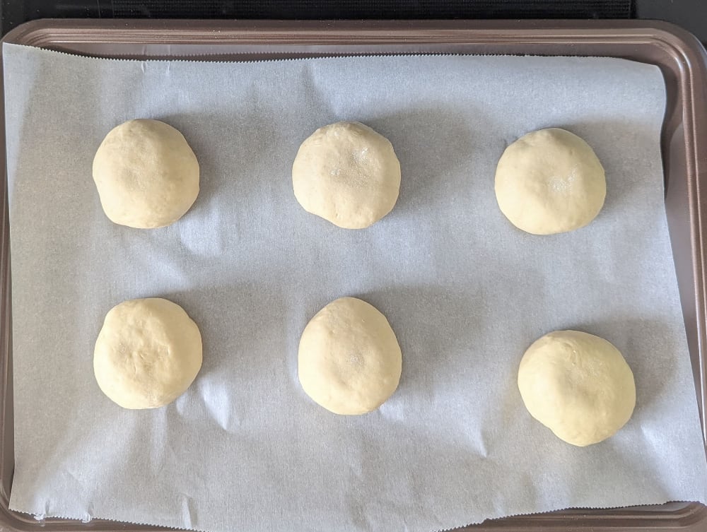 rotiboy-dough on baking sheet